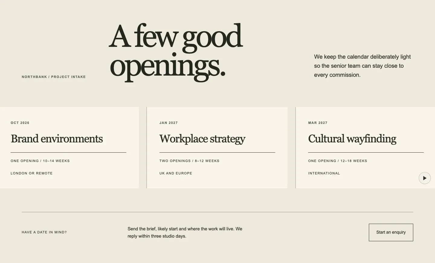Studio Openings, Designed appearance
