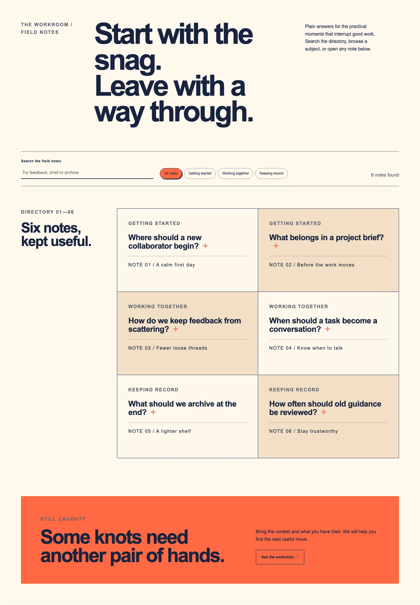 Support Directory, Designed appearance