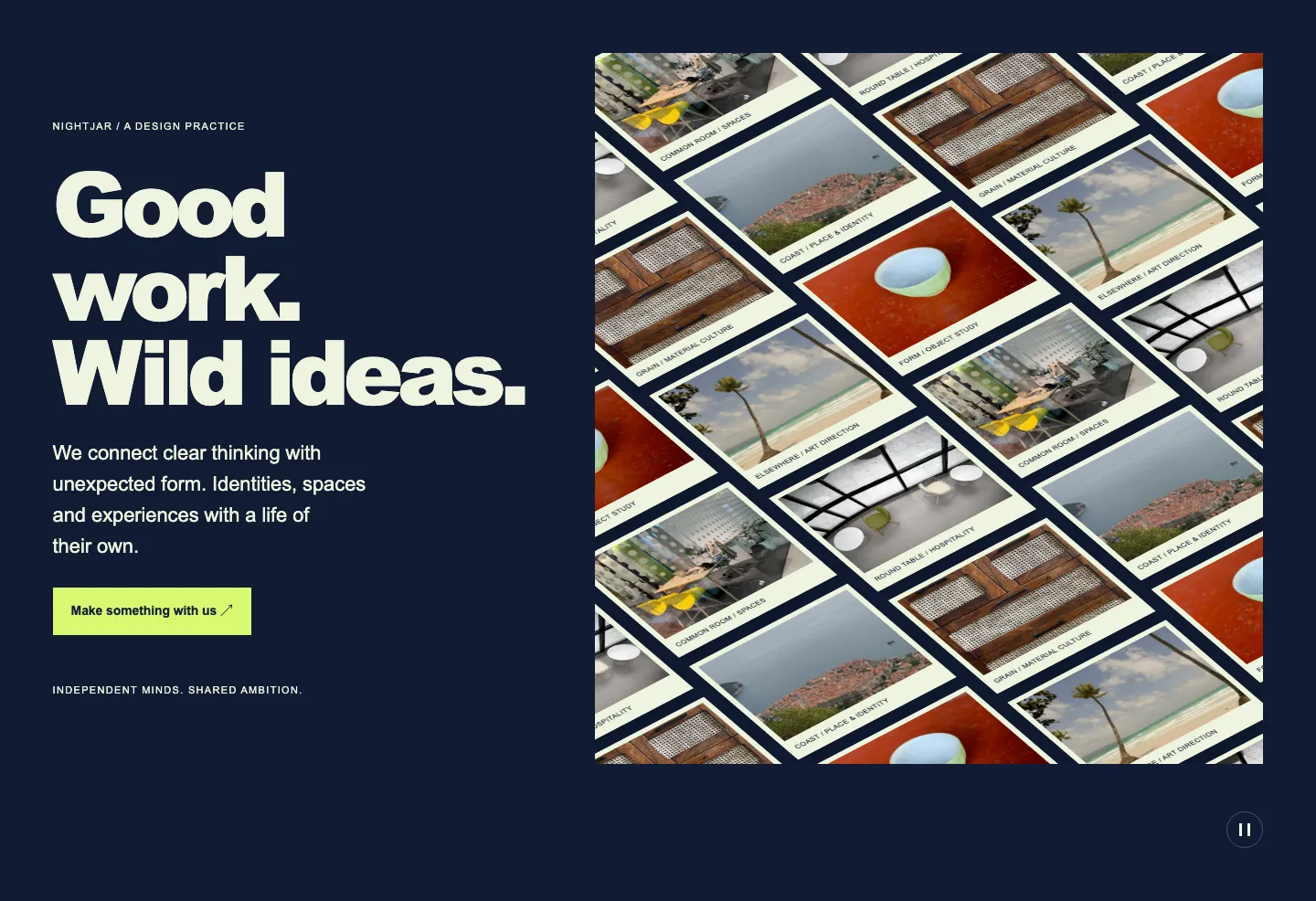Nightjar Studio Wall, Designed appearance
