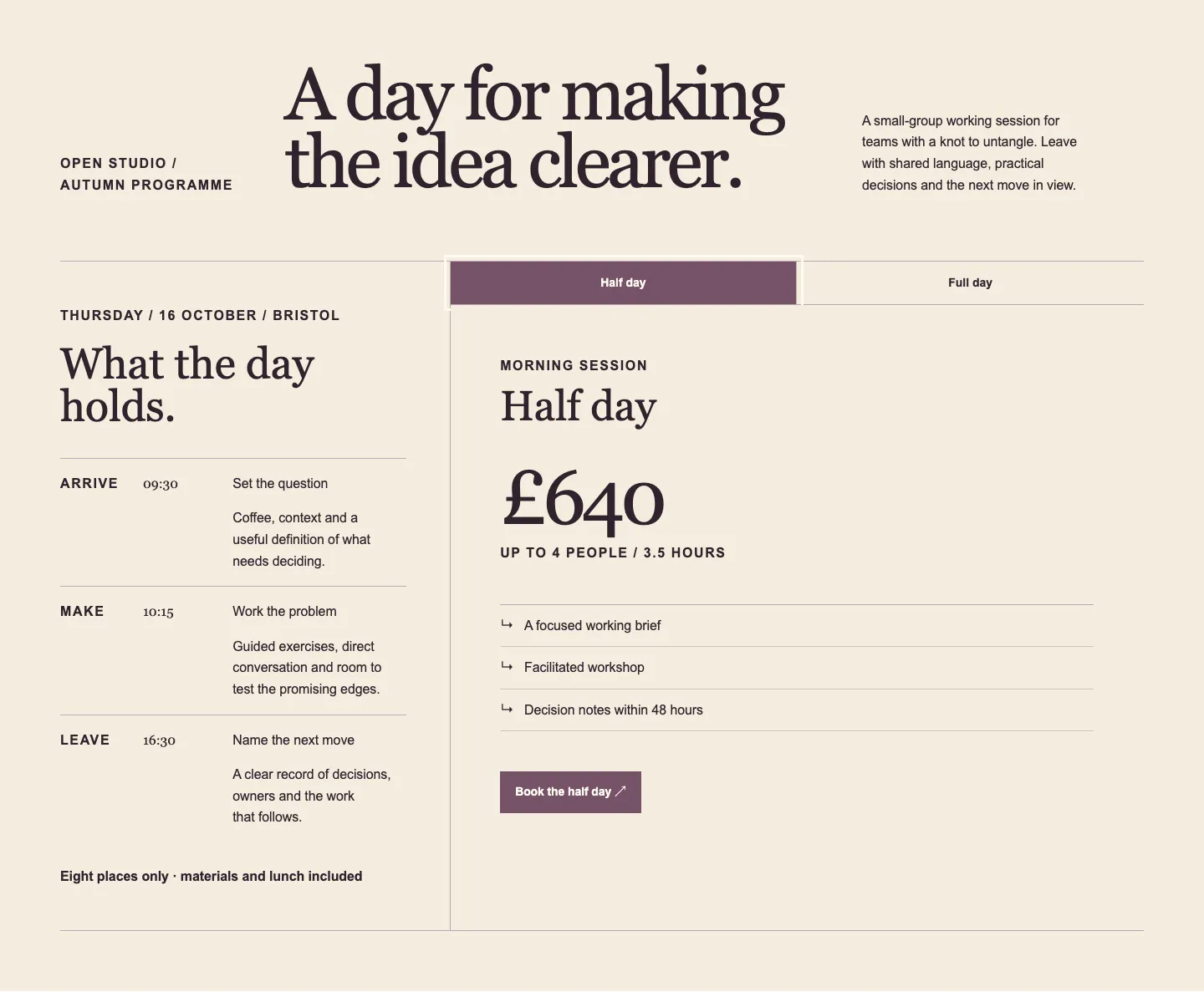 Workshop Sessions, Designed appearance