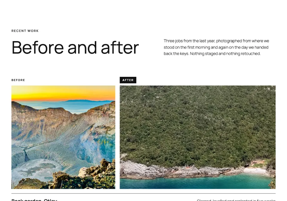 Before and after pairs rendered in Twenty Twenty-Five