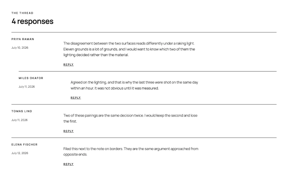 Hanging byline, a variation of Comments region rendered in Twenty Twenty-Five