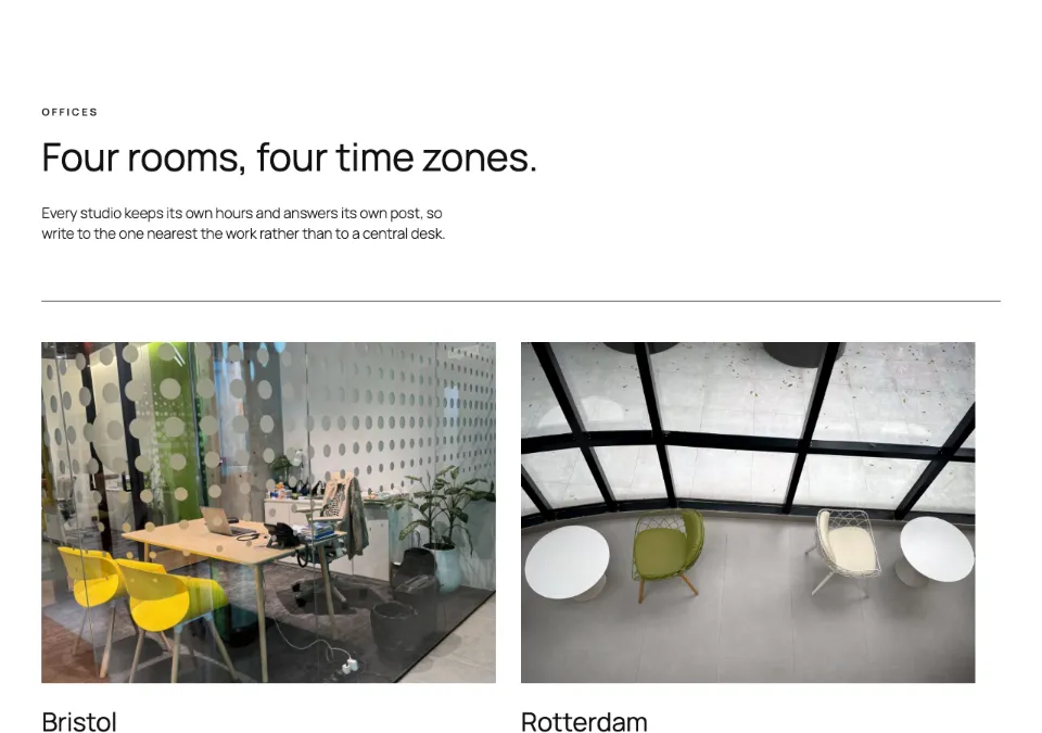 Offices in pairs, a variation of Contact offices rendered in Twenty Twenty-Five