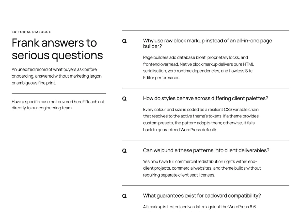 FAQ dialogue in Twenty Twenty-Five