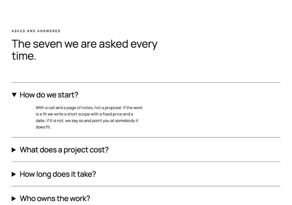 FAQ measure rendered in Twenty Twenty-Five