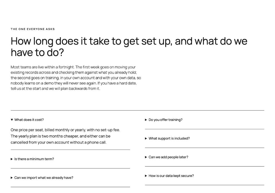 FAQ spotlight rendered in Twenty Twenty-Five