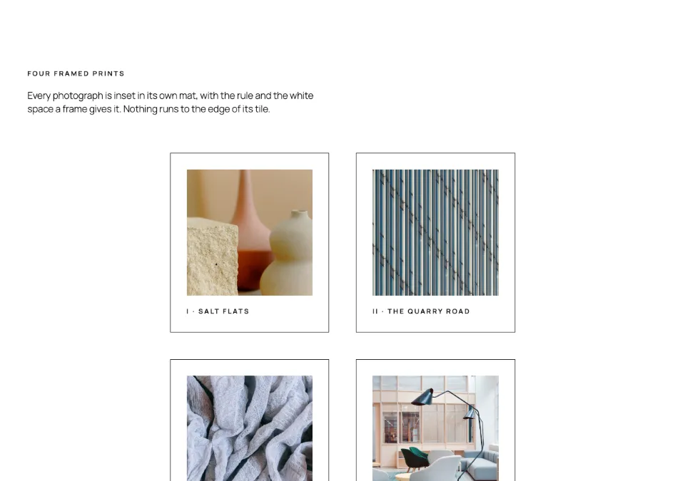 Frame quartet rendered in Twenty Twenty-Five