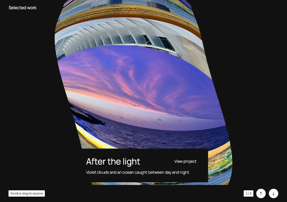 Fullscreen portfolio reel in Twenty Twenty-Five