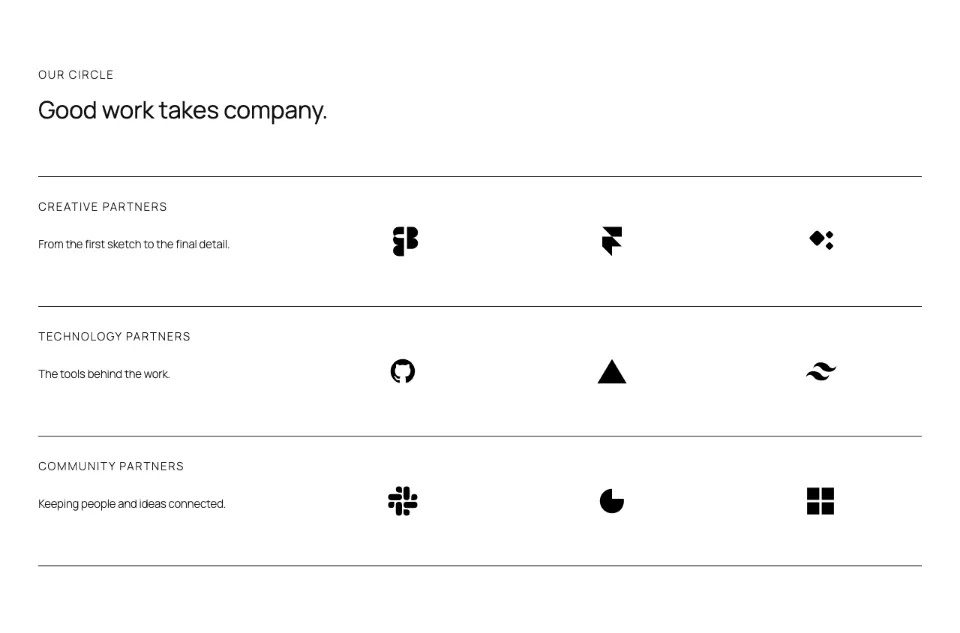 Logo partner rows in Twenty Twenty-Five