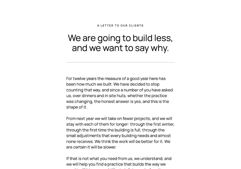 Open letter rendered in Twenty Twenty-Five