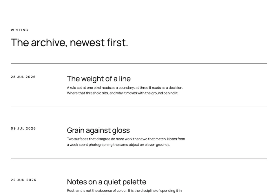 Post query list rendered in Twenty Twenty-Five