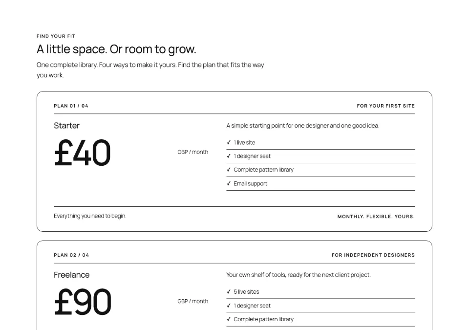Pricing stack tiers in Twenty Twenty-Five