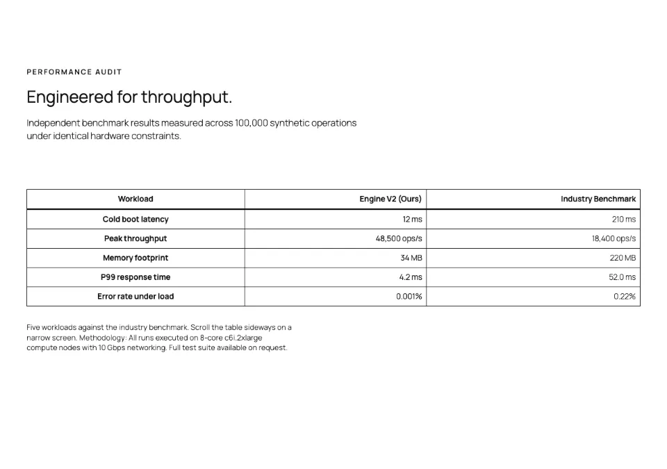 Benchmark matrix rendered in Twenty Twenty-Five