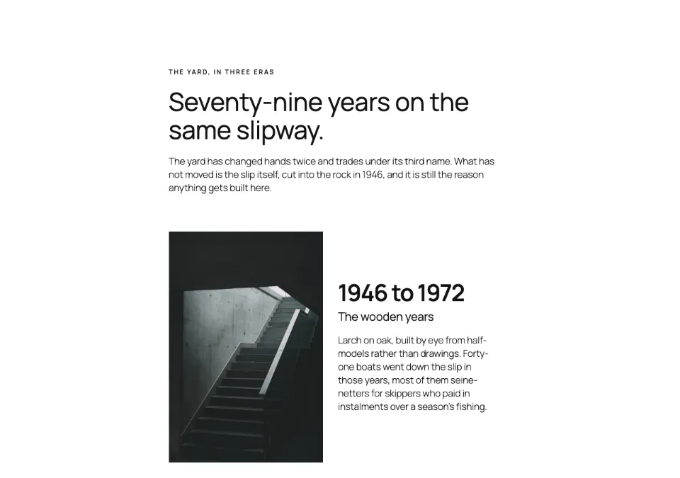 Timeline spread rendered in Twenty Twenty-Five