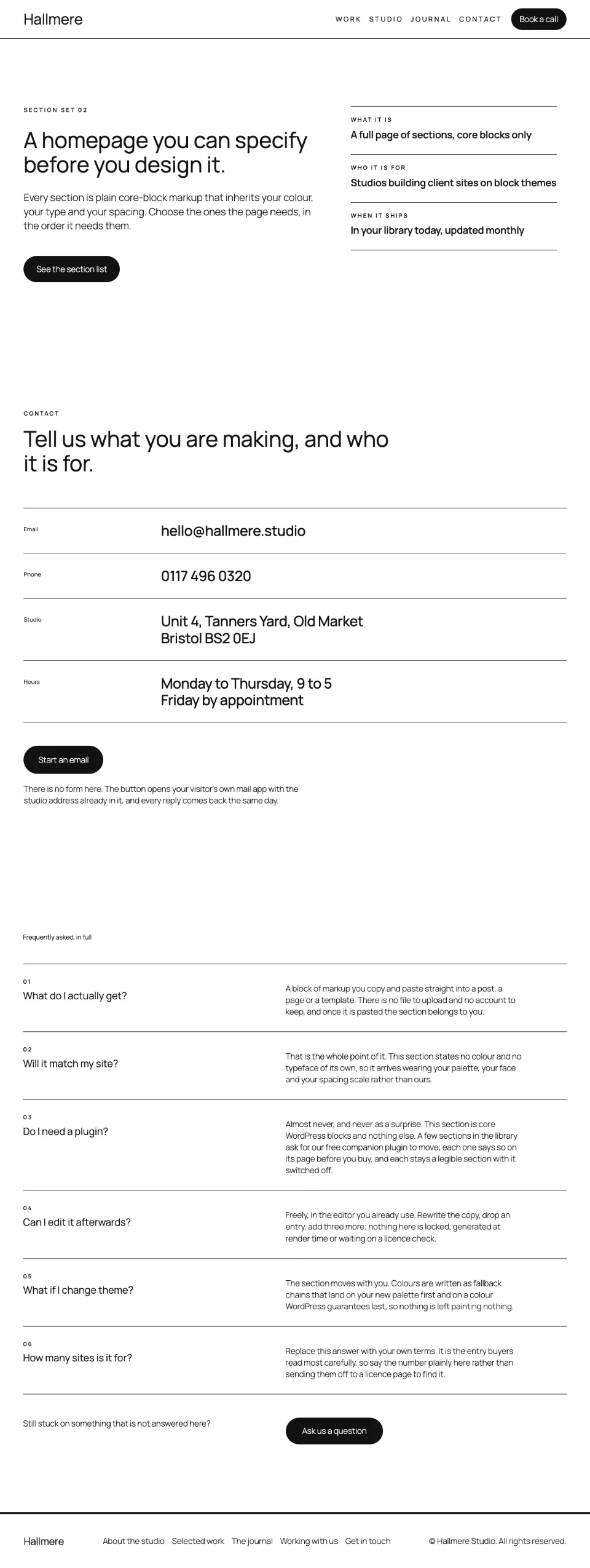 Contact page rendered in Twenty Twenty-Five