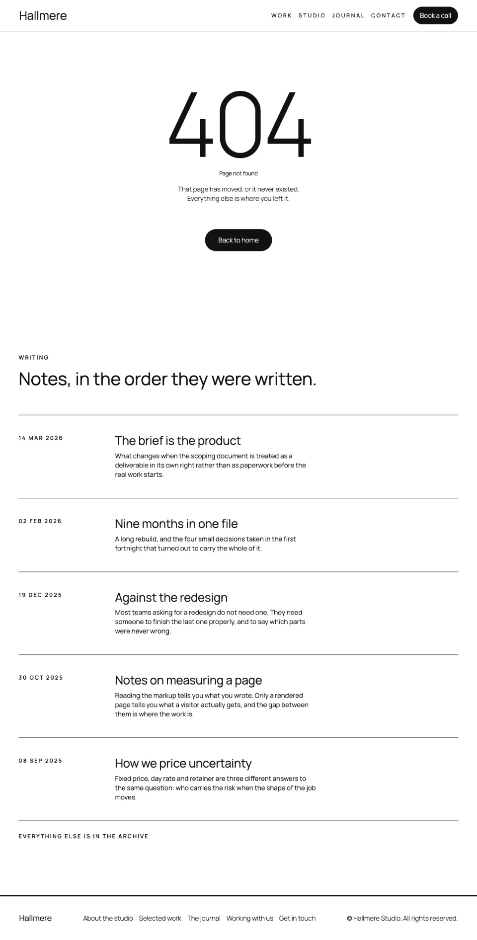 404 page rendered in Twenty Twenty-Five