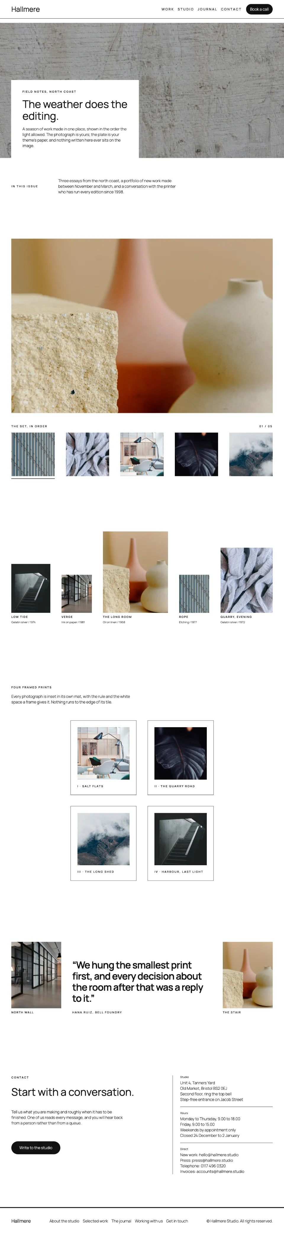 Photographer's portfolio rendered in Twenty Twenty-Five