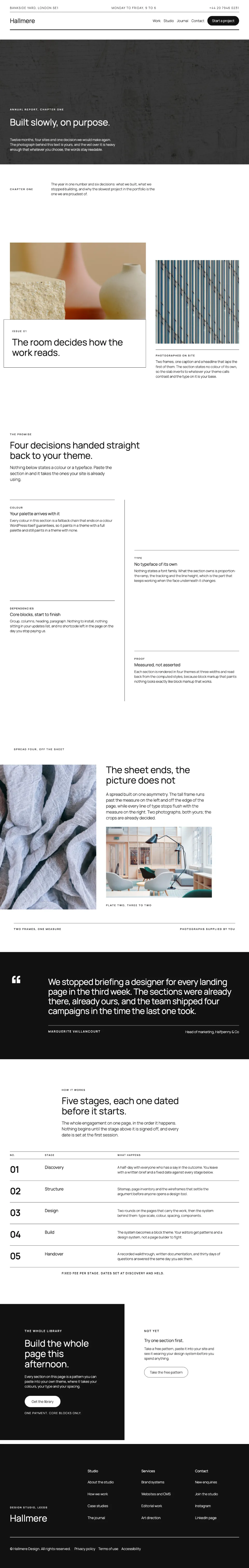 Studio home page rendered in Twenty Twenty-Five